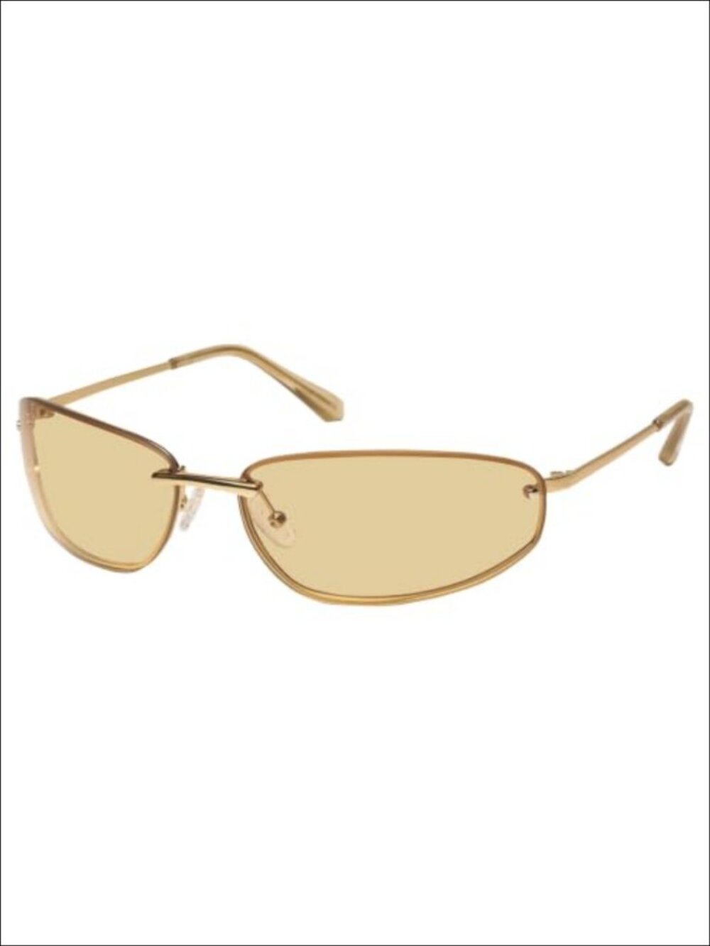 Retro Oval Wrap Around Sunglasses, Metal Arms, UV400 Protection